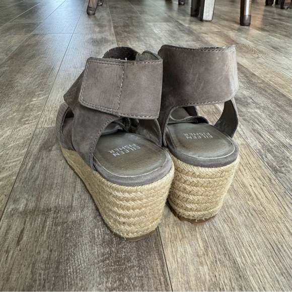 Eileen Fisher Willow 2 Platform Espadrille Sandals w/ Perforated Straps - Mauve - Picture 4 of 9